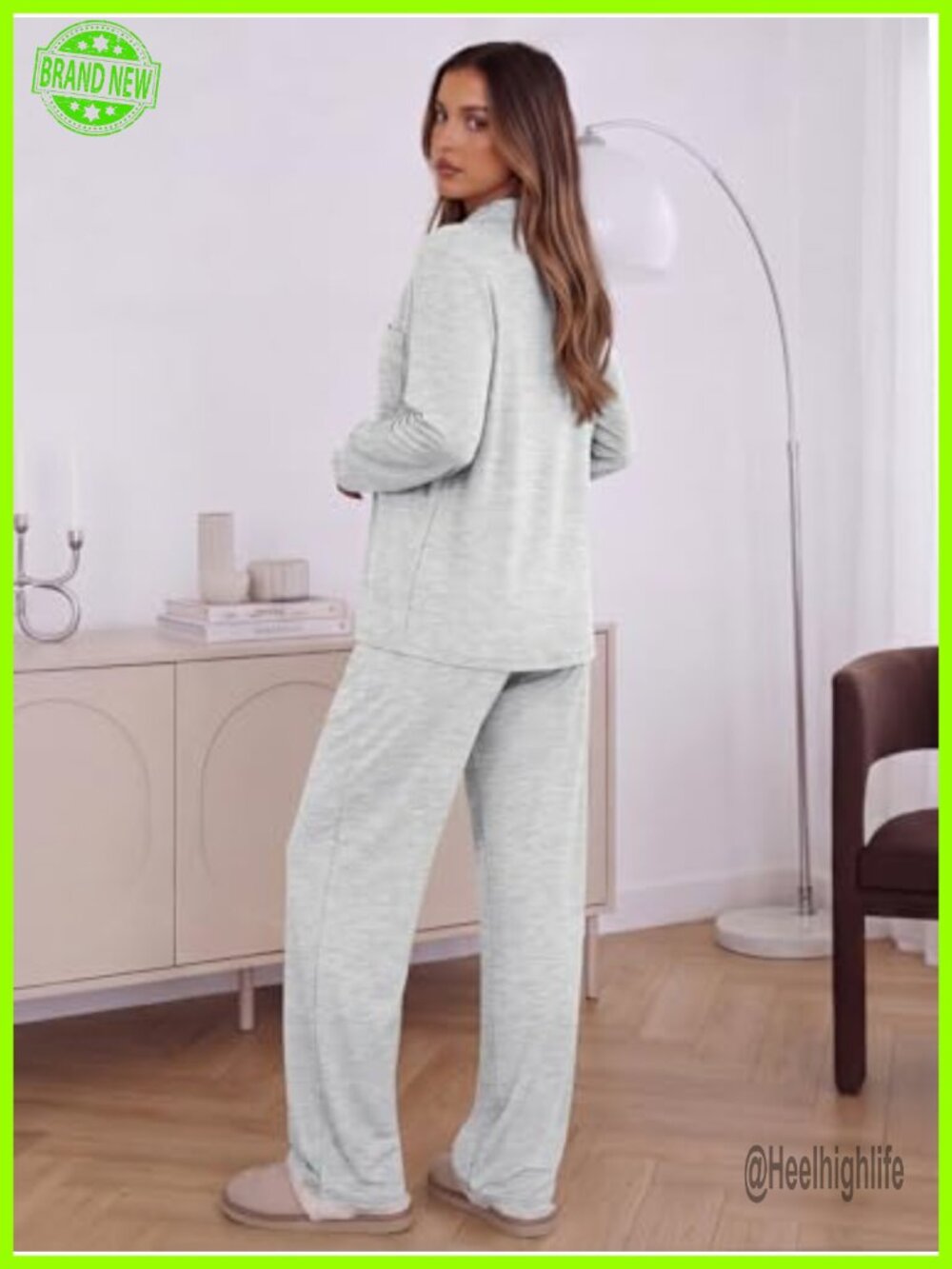 2 Piece Soft Lounge Pajama Set Button Up Pockets Sleepwear - Picture 3 of 6